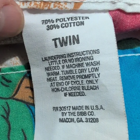 Vintage Bibb USA 1988 Teenage Mutant Ninja Turtles Flat Twin Sheet - Picture 8 of 8